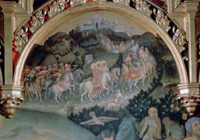 Adorazione dei Magi Pala Strozzi, (dettaglio), 1423 da Gentile da Fabriano