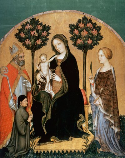 Madonna con Bambino e Santa Caterina, San Nicola e Donatore da Gentile da Fabriano