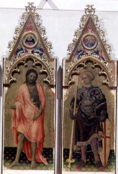 Due santi dal Polittico Quaratesi: San Giovanni Battista e San Giorgio 1425 (dettaglio) da Gentile da Fabriano