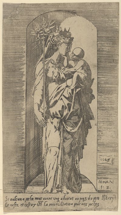 La Vergine e il Bambino in una nicchia, 1543 da Geoffroy Dumoûtier