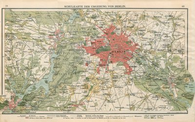Carta scolastica dei dintorni di Berlino da Geographische Anstalt von Velhagen und Klasing