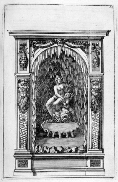 Fontana, design della grotta, 1664 da Georg Andreas Bockler