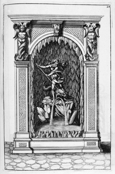 Fontana, progetto di grotta, 1664 da Georg Andreas Bockler