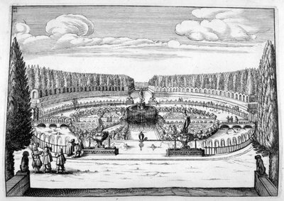 Fontana ornamentale e design del giardino, 1664 da Georg Andreas Bockler