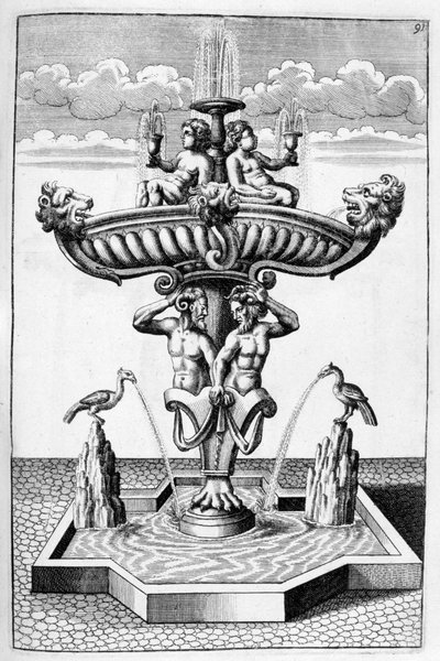 Progetto di fontana ornamentale, 1664 da Georg Andreas Bockler
