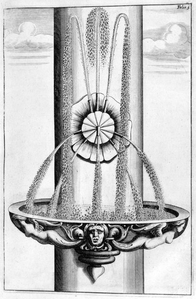 Progetto di fontana ornamentale, 1664 da Georg Andreas Bockler