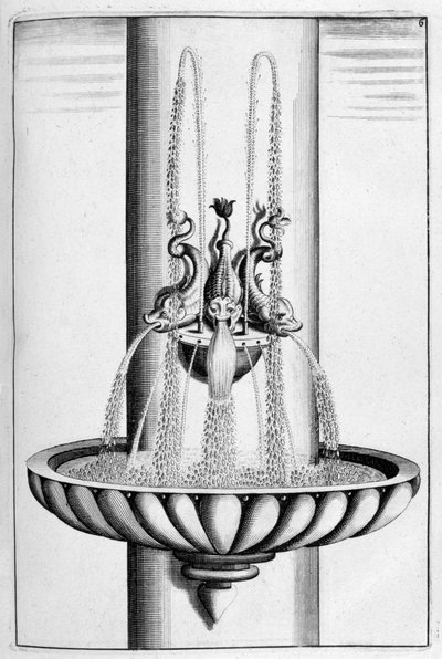 Progetto di fontana ornamentale, 1664 da Georg Andreas Bockler