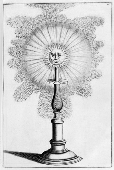 Disegno di fontana ornamentale del sole, 1664 da Georg Andreas Bockler