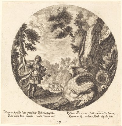 Apollo che Uccide il Pitone da Georg Andreas Wolfgang the Elder