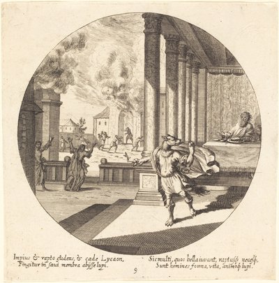 Giove trasforma Licaone in un lupo da Georg Andreas Wolfgang the Elder