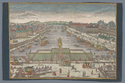 Veduta del Pont Neuf sulla Senna a Parigi, vista verso il Pont Royal da Georg Balthasar Probst (possibly)