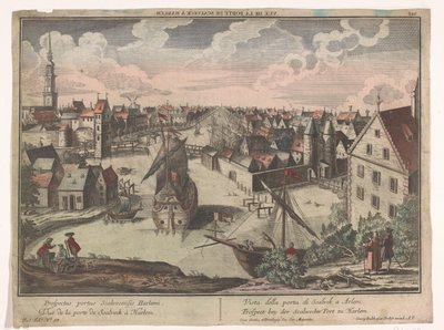Vista della Porta Schalkwijker a Haarlem da Georg Balthasar Probst