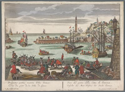 Veduta del porto di Genova da Georg Balthasar Probst