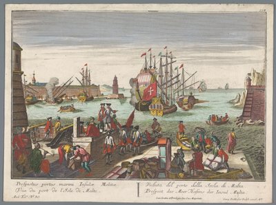 Veduta del porto di Malta da Georg Balthasar Probst