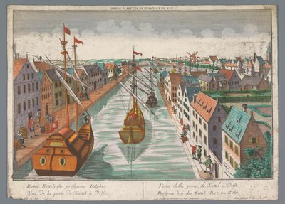 Vista su un canale nei pressi della Ketelpoort a Delft da Georg Balthasar Probst