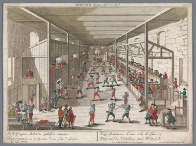 Veduta di una scuola di scherma da Georg Balthasar Probst