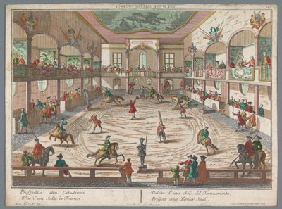 Vista di una scuola di tornei da Georg Balthasar Probst