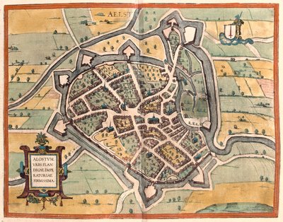 Aalst, Belgio - in "Civitates Orbis Terrarum" di Georg Braun, Colonia 1617 da Georg Braun