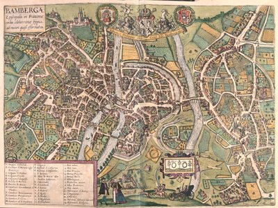 Bambergen, Germania - in "Civitates Orbis Terrarum" di Georg Braun, Colonia 1617 da Georg Braun