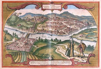Budapest, Ungheria - in "Civitates Orbis Terrarum" di Georg Braun, Colonia 1617 da Georg Braun