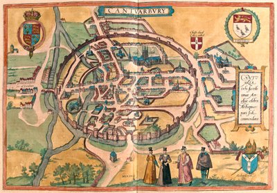 Canterbury, Inghilterra - in "Civitates Orbis Terrarum" di Georg Braun, Colonia 1617 da Georg Braun