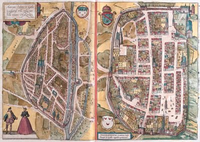 Chartres, Francia, in "Civitates Orbis Terrarum" di Georg Braun, Colonia 1617, da Georg Braun