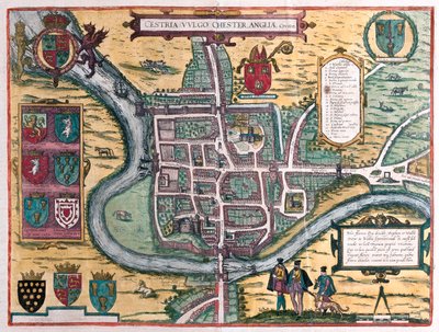 Chester - Gran Bretagna, in "Civitates Orbis Terrarum" di Georg Braun, Colonia 1617 da Georg Braun