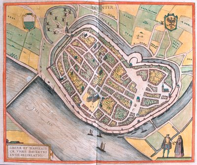 Deventer, Paesi Bassi - in "Civitates Orbis Terrarum" di Georg Braun, Colonia 1617 da Georg Braun