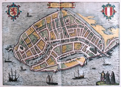 Dordrecht, Paesi Bassi - in "Civitates Orbis Terrarum" di Georg Braun, Colonia 1617 da Georg Braun
