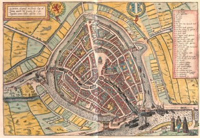 Goude, Paesi Bassi - in "Civitates Orbis Terrarum" di Georg Braun, Colonia 1617 da Georg Braun