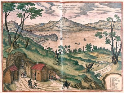 Golfo di Napoli e Vesuvio - in "Civitates Orbis Terrarum" di Georg Braun, Colonia 1617 da Georg Braun