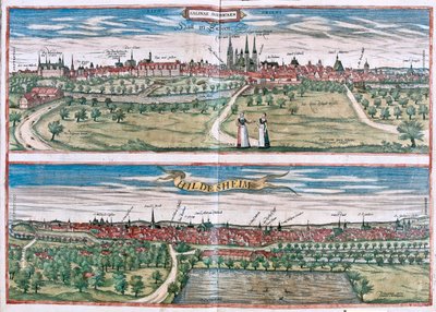 Hildescheim, Germania - in "Civitates Orbis Terrarum" di Georg Braun, Colonia 1617 da Georg Braun