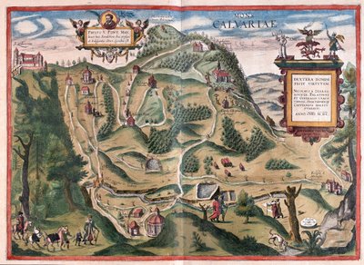 Kalwarya Zebrzydowka (a sud-est di Cracovia), Polonia - in "Civitates Orbis Terrarum" di Georg Braun, Colonia 1617 da Georg Braun