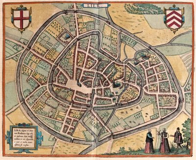 Lier, Belgio - in "Civitates Orbis Terrarum" di Georg Braun, Colonia 1617 da Georg Braun