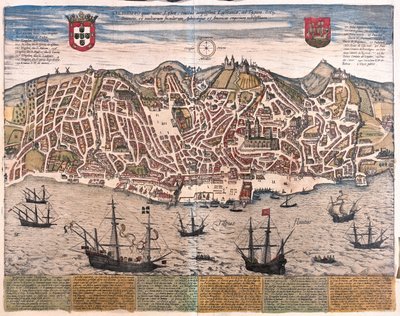 Lisbona, Portogallo - in "Civitates Orbis Terrarum" di Georg Braun, Colonia 1617 da Georg Braun