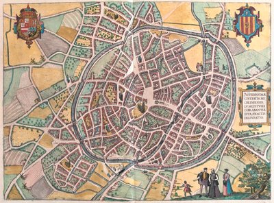Mechelen, in Belgio, in "Civitates Orbis Terrarum" di Georg Braun, Colonia 1617. da Georg Braun