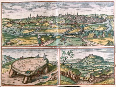 Montpellier, Tours e Poitiers, Francia - in "Civitates Orbis Terrarum" di Georg Braun, Colonia, 1617. da Georg Braun