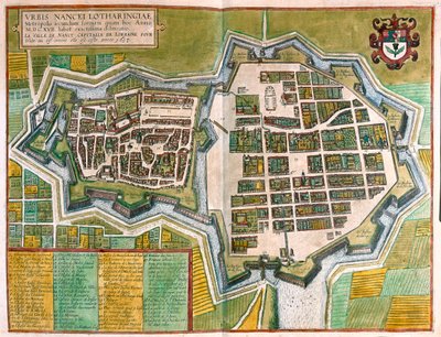 Nancy, Francia - in "Civitates Orbis Terrarum" di Georg Braun, Colonia 1617 da Georg Braun