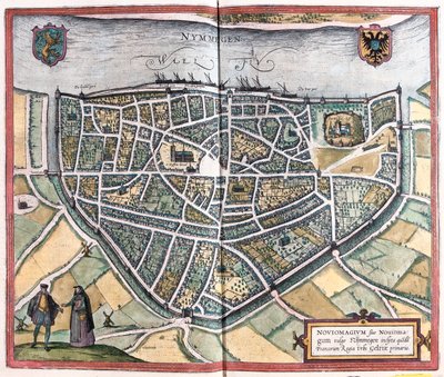 Nijmegen - Paesi Bassi, in "Civitates Orbis Terrarum" di Georg Braun, Colonia 1617 da Georg Braun
