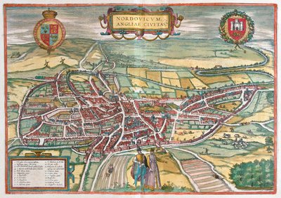 Norfolk - Gran Bretagna, in "Civitates Orbis Terrarum" di Georg Braun, Colonia 1617 da Georg Braun