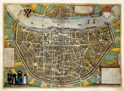 Piano della città di Burgos in Spagna da Georg Braun