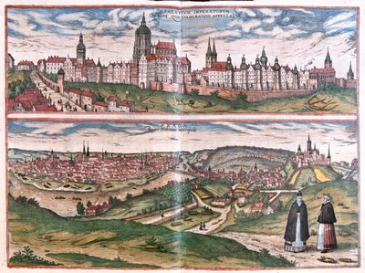 Praga (Boemia), Repubblica Ceca - in "Civitates Orbis Terrarum" di Georg Braun, Colonia 1617 da Georg Braun