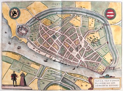 Slusa, Paesi Bassi - in "Civitates Orbis Terrarum" di Georg Braun, Colonia 1617 da Georg Braun