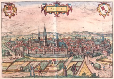 Soest, Germania - in "Civitates Orbis Terrarum" di Georg Braun, Colonia 1617 da Georg Braun