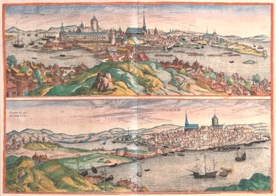 Stoccolma, Svezia - in "Civitates Orbis Terrarum" di Georg Braun, Colonia 1617 da Georg Braun