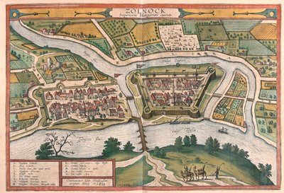 Szolnok, Ungheria - in "Civitates Orbis Terrarum" di Georg Braun, Colonia 1617 da Georg Braun