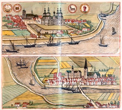 Tonning - Husum, Germania - in "Civitates Orbis Terrarum" di Georg Braun, Colonia 1617 da Georg Braun