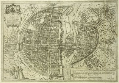 Piano della città di Parigi, 1572 da Georg Braun