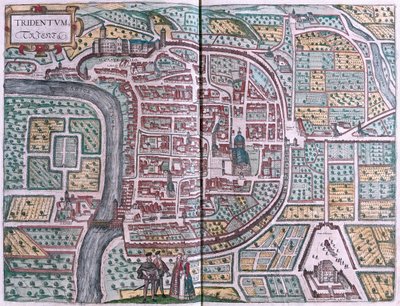 Trento, Italia - in "Civitates Orbis Terrarum" di Georg Braun, Colonia 1617 da Georg Braun