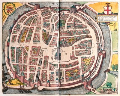 Zwolle, Paesi Bassi - in "Civitates Orbis Terrarum" di Georg Braun, Colonia 1617 da Georg Braun